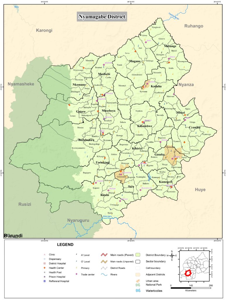 Carte du district de Nyamagabe.