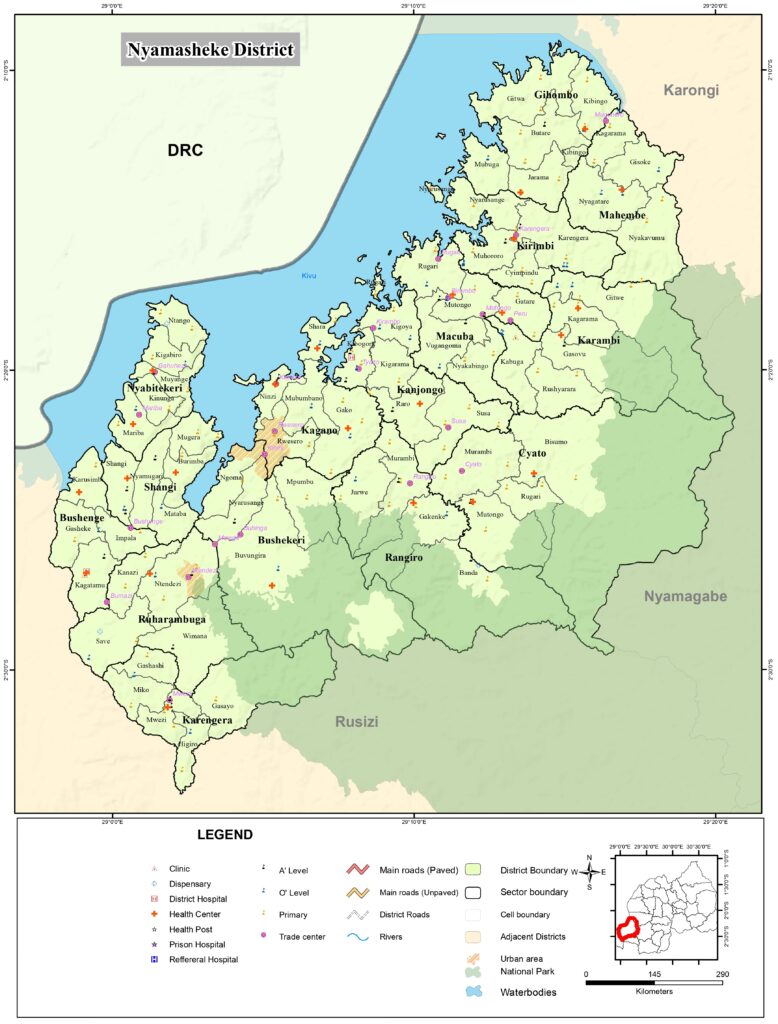 Carte du district de Nyamasheke.