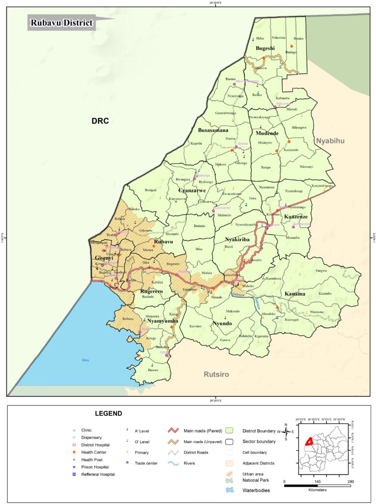 Carte du district de Rubavu.