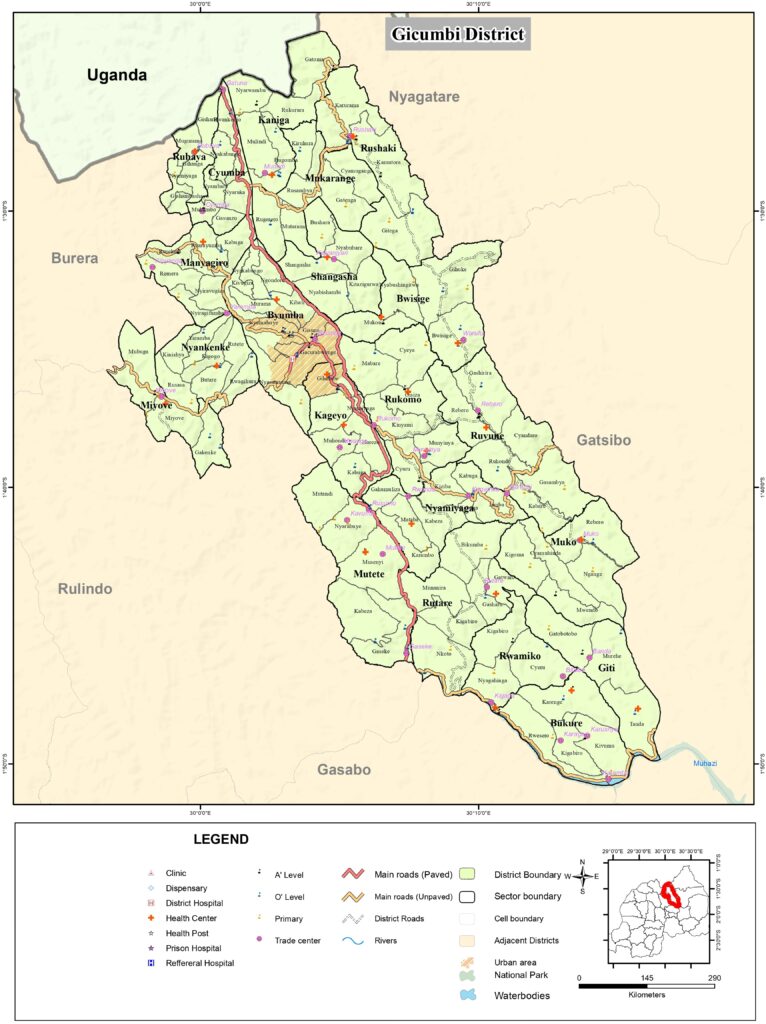 Carte du district de Gicumbi.