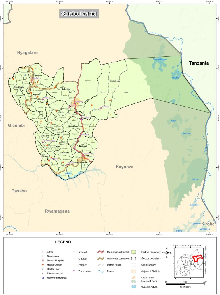 Carte du district de Gatsibo.