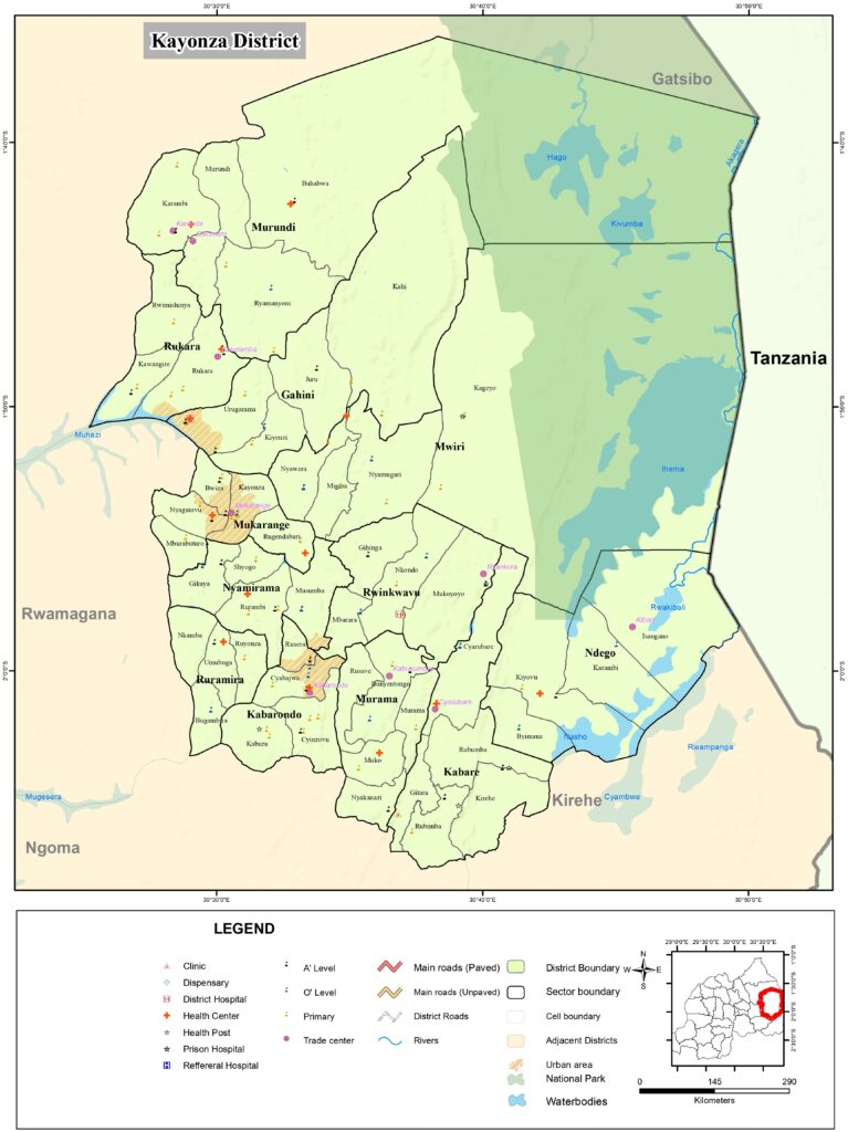Carte du district de Kayonza.