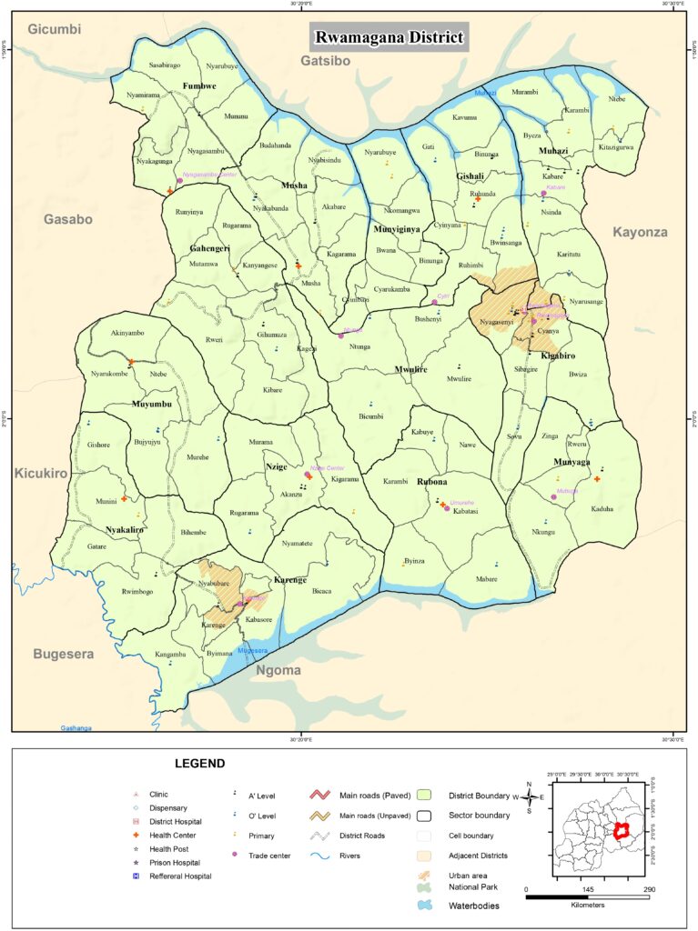 Carte du district de Rwamagana.