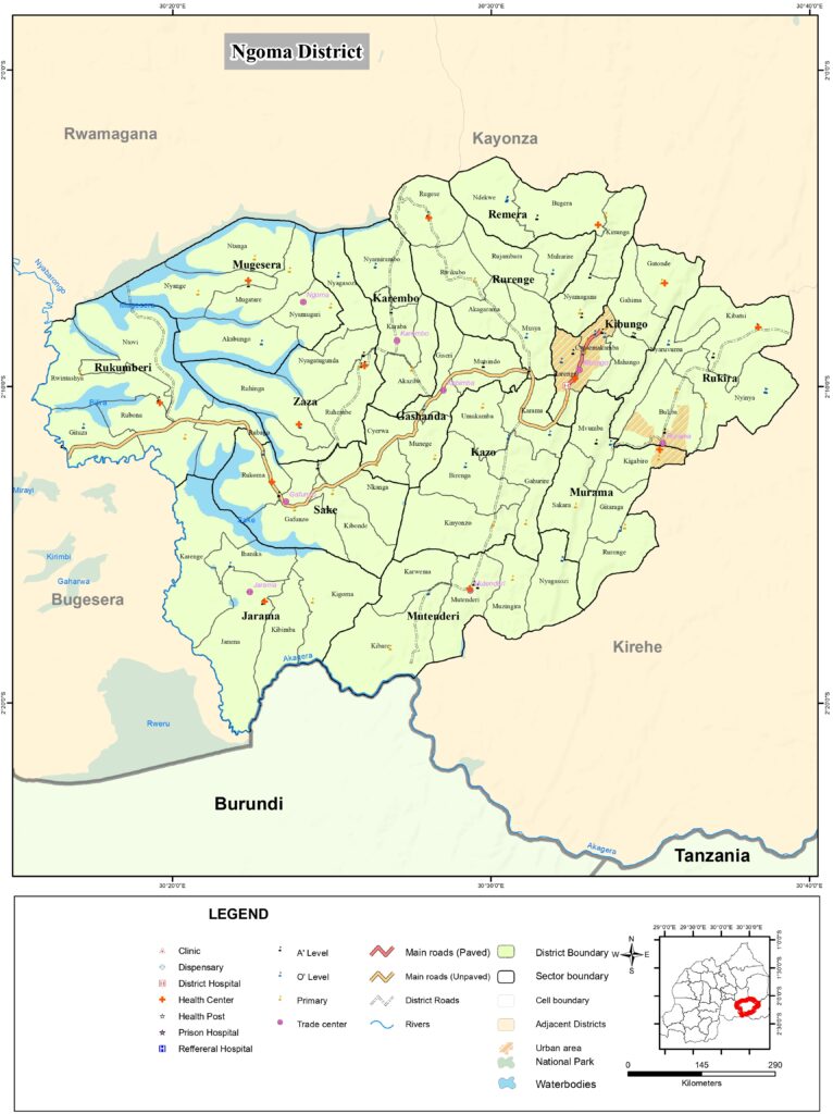Carte du district de Ngoma.