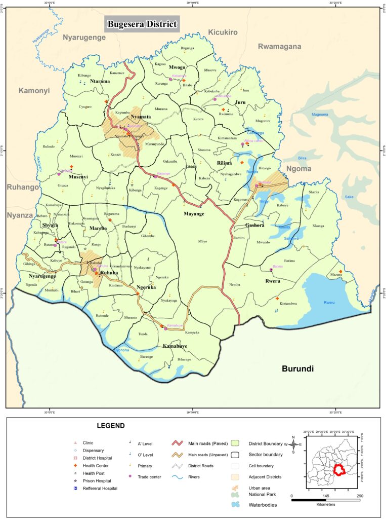 Carte du district de Bugesera.