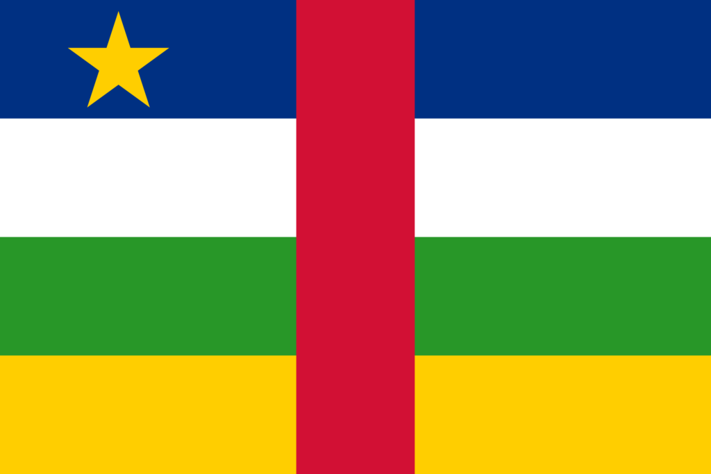 Drapeau de la République centrafricaine.