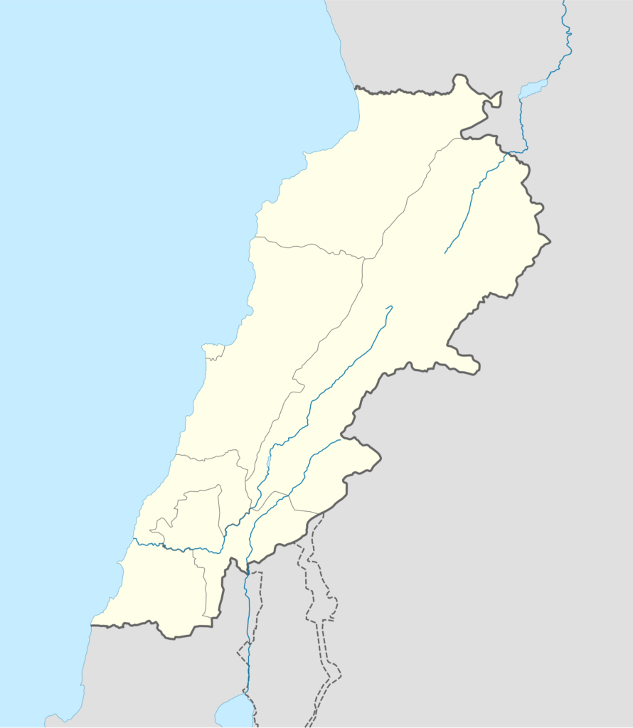 Carte vierge du Liban.