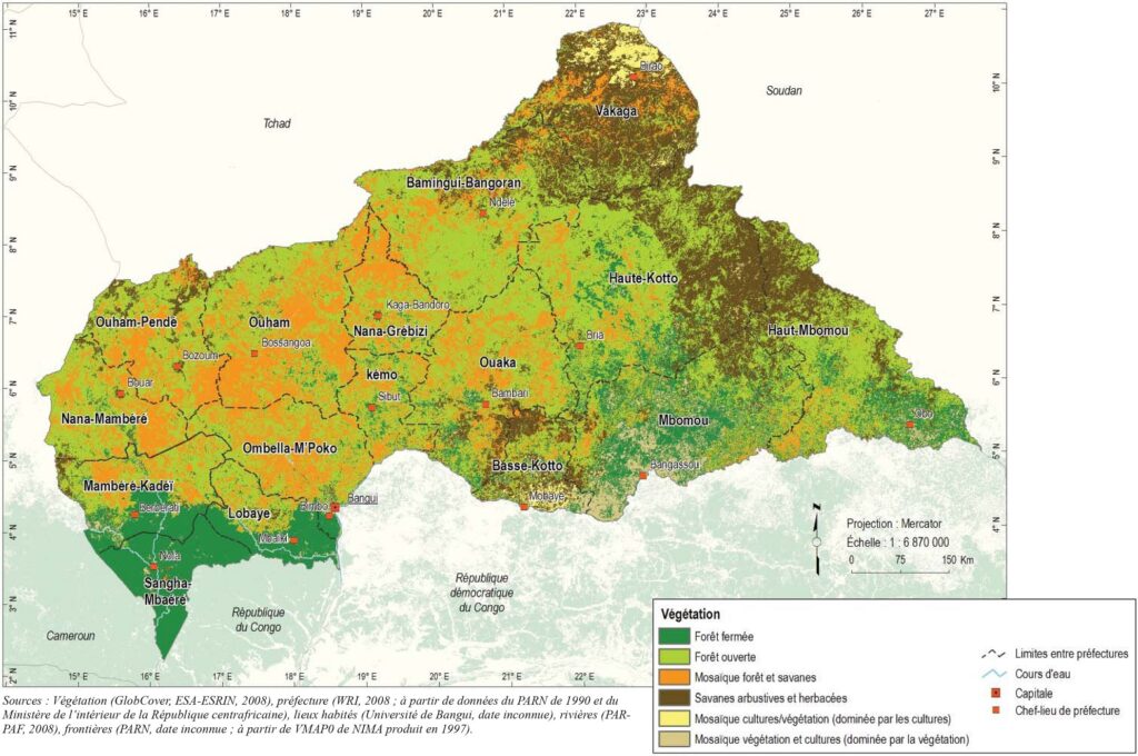 Carte Physique De La R Publique Centrafricaine