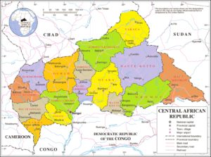 Carte politique de la République centrafricaine