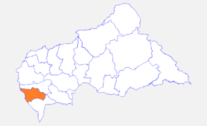 Carte de localisation de la préfecture de Mambéré-Kadéï.