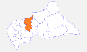 Carte de localisation de la préfecture de l'Ouham-Fafa.