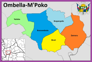 Carte de la préfecture de l’Ombella-M’Poko