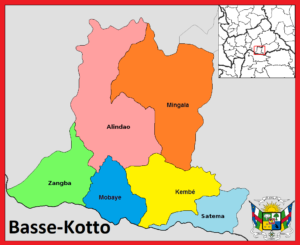 Carte de la préfecture de la Basse-Kotto