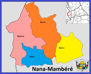 Carte de la préfecture de la Nana-Mambéré