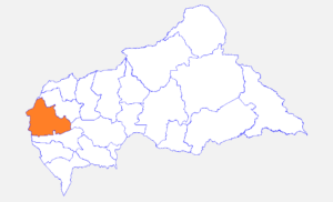 Carte de localisation de la préfecture de la Nana-Mambéré.