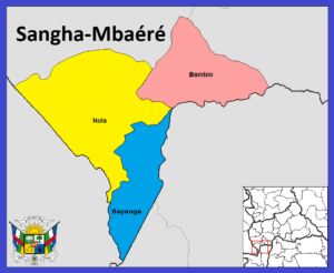 Carte de la préfecture de la Sangha-Mbaéré