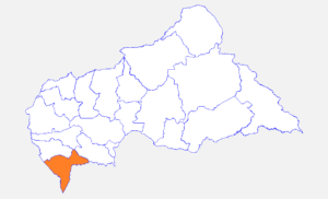 Carte de localisation de la préfecture de la Sangha-Mbaéré.