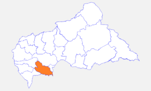 Carte de localisation de la préfecture de la Lobaye.