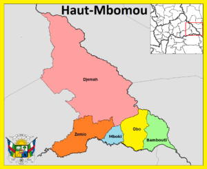 Carte de la préfecture du Haut-Mbomou