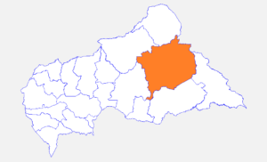 Carte de localisation de la préfecture de la Haute-Kotto.