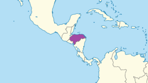 Carte de localisation du Honduras en Amérique centrale.