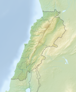 Carte physique vierge du Liban.