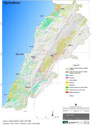 Carte agricole du Liban