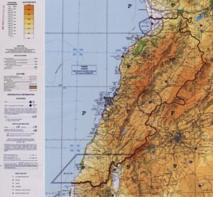 Carte aéronautique du Liban de 1998.