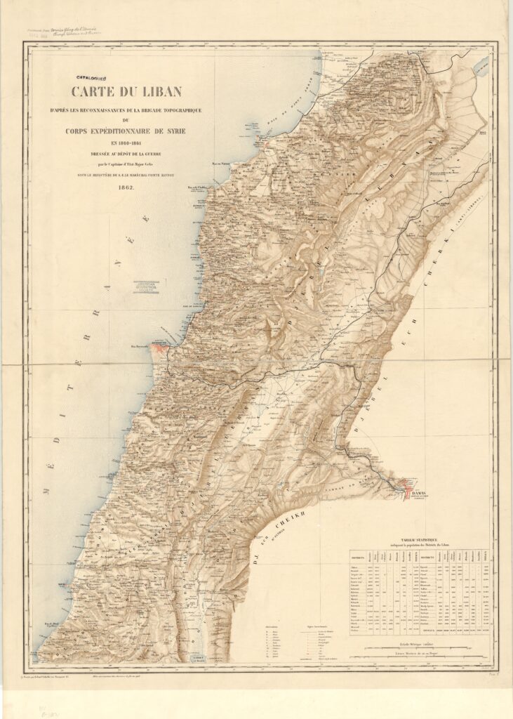 Carte du Liban 1860-1861.