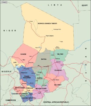 Carte politique du Tchad