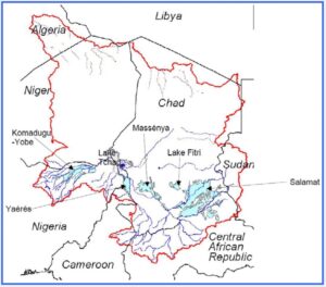 Carte des zones marécageuses dans le bassin du lac Tchad (BGR, 2009).