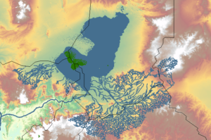 Carte du paléo-lac Tchad.