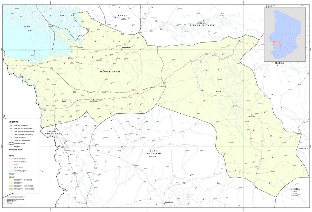 Carte de la province du Hadjer-Lamis.