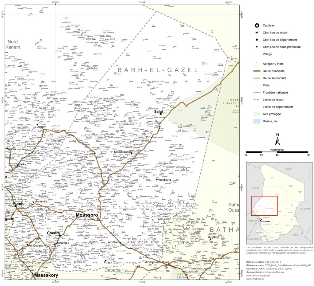 Carte de la province du Barh el Gazel.