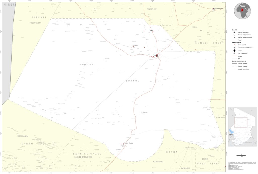 Carte de la province du Borkou.