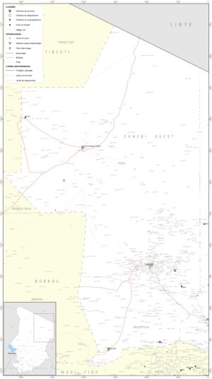 Carte de la province de l’Ennedi Ouest