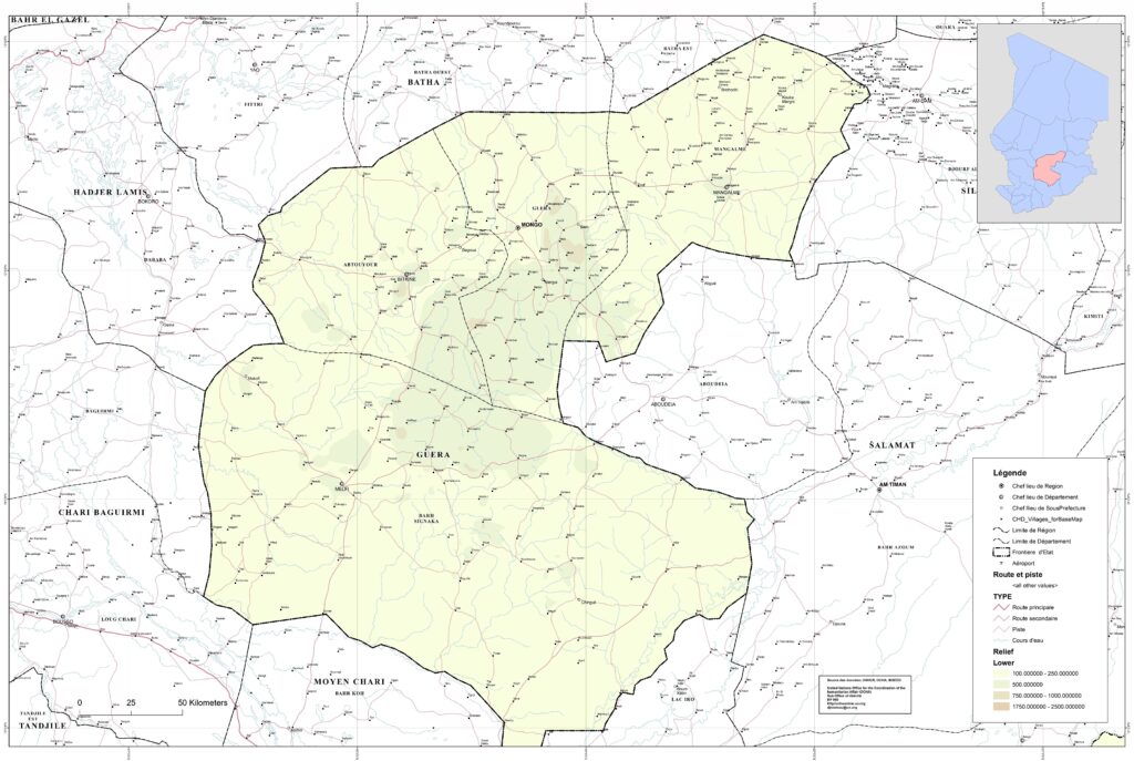 Carte de la province du Guéra.