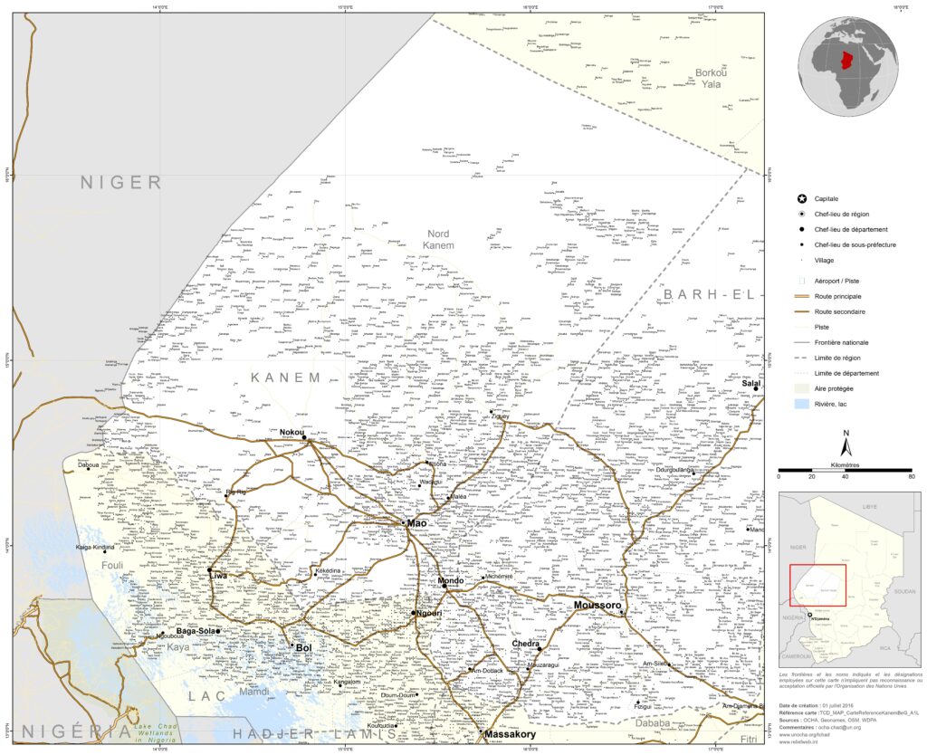 Carte de la province du Kanem.