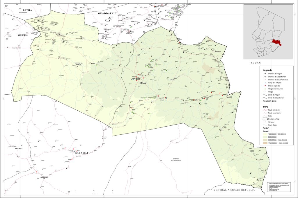 Carte de la province du Sila.