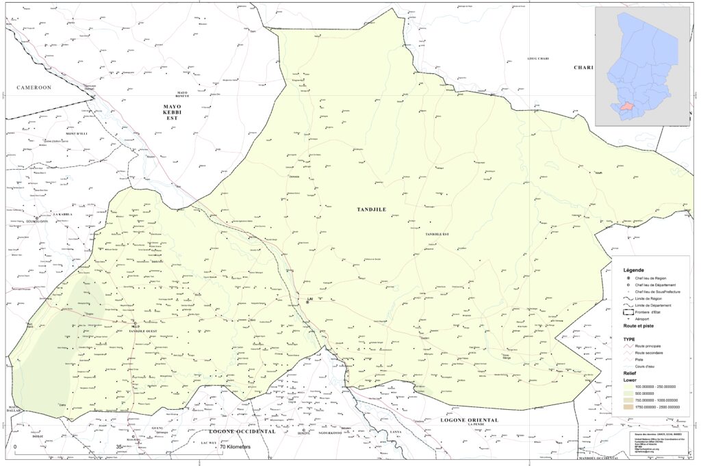 Carte de la province de la Tandjilé.