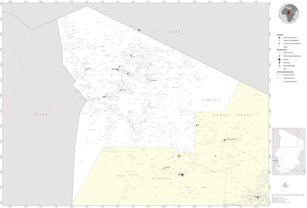 Carte de la province du Tibesti.