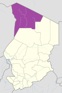 Carte de localisation de la province du Tibesti.