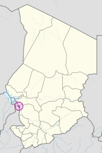 Carte de localisation de N'Djaména au Tchad.