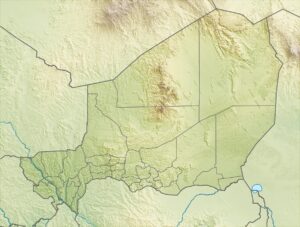 Carte physique vierge du Niger.