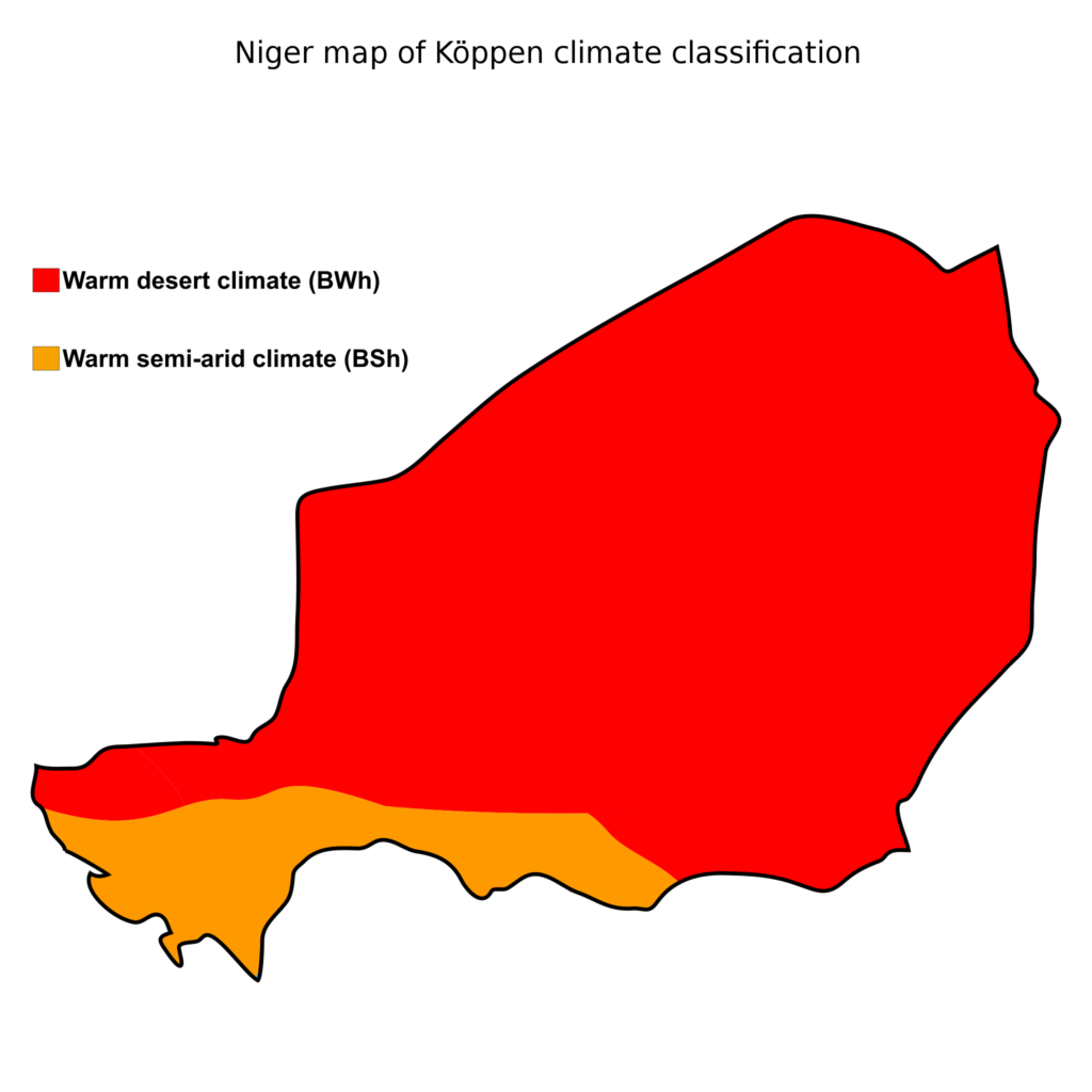 Carte climatique du Niger.