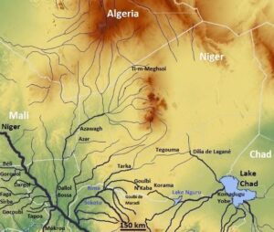 Carte des cours d'eau au Niger.