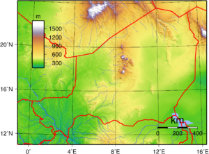 Carte topographique du Niger.