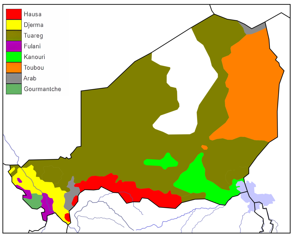 Carte des groupes ethniques du Niger.
