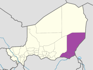 Carte de localisation de la région de Diffa.