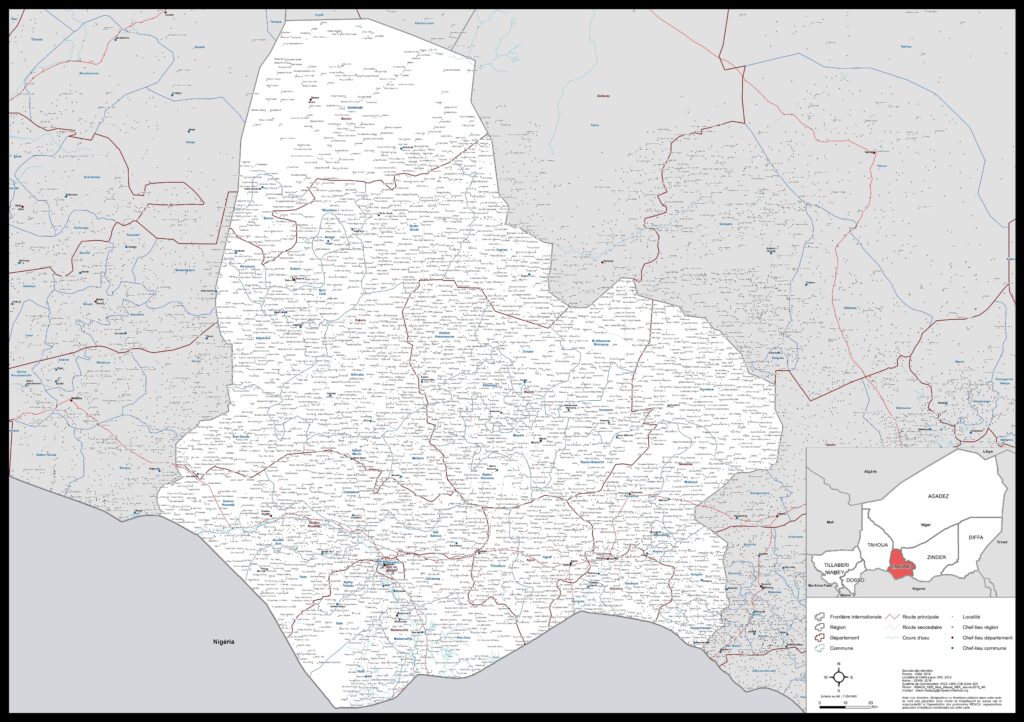 Carte de la région de Maradi.